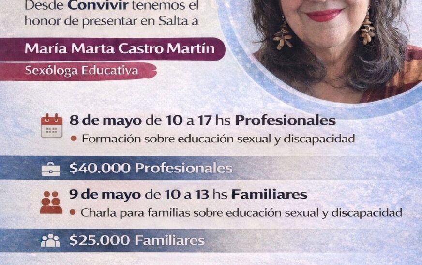 Salta será sede de jornadas sobre sexualidad y discapacidad con una destacada especialista
