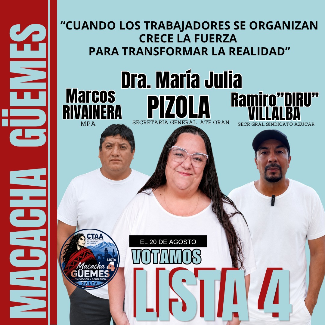 Rivaineira y Ochoa apuestan al recambio en la CTA Salta: “Es hora de un recambio generacional”